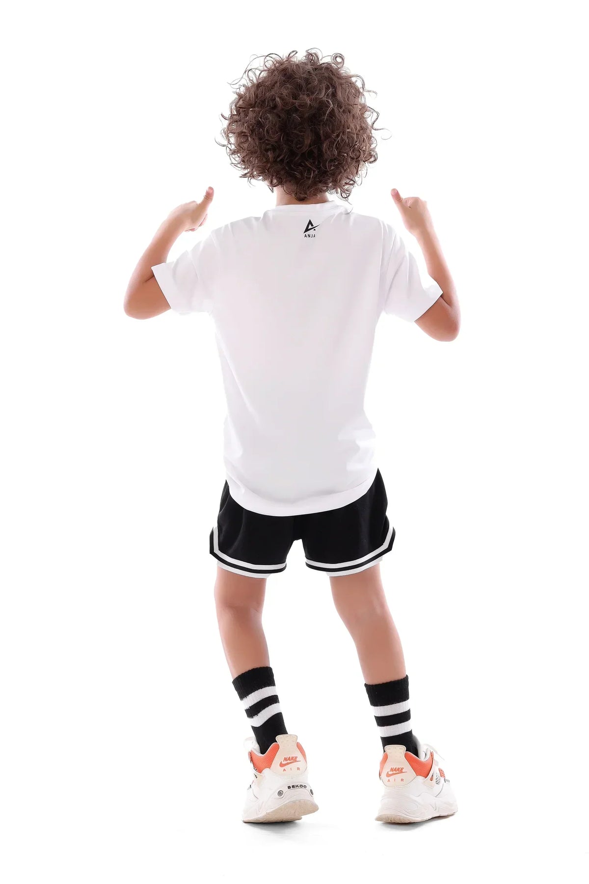 Boys White Basketball T-Shirt Sporty Athletic Tee | ANJA Sportswear