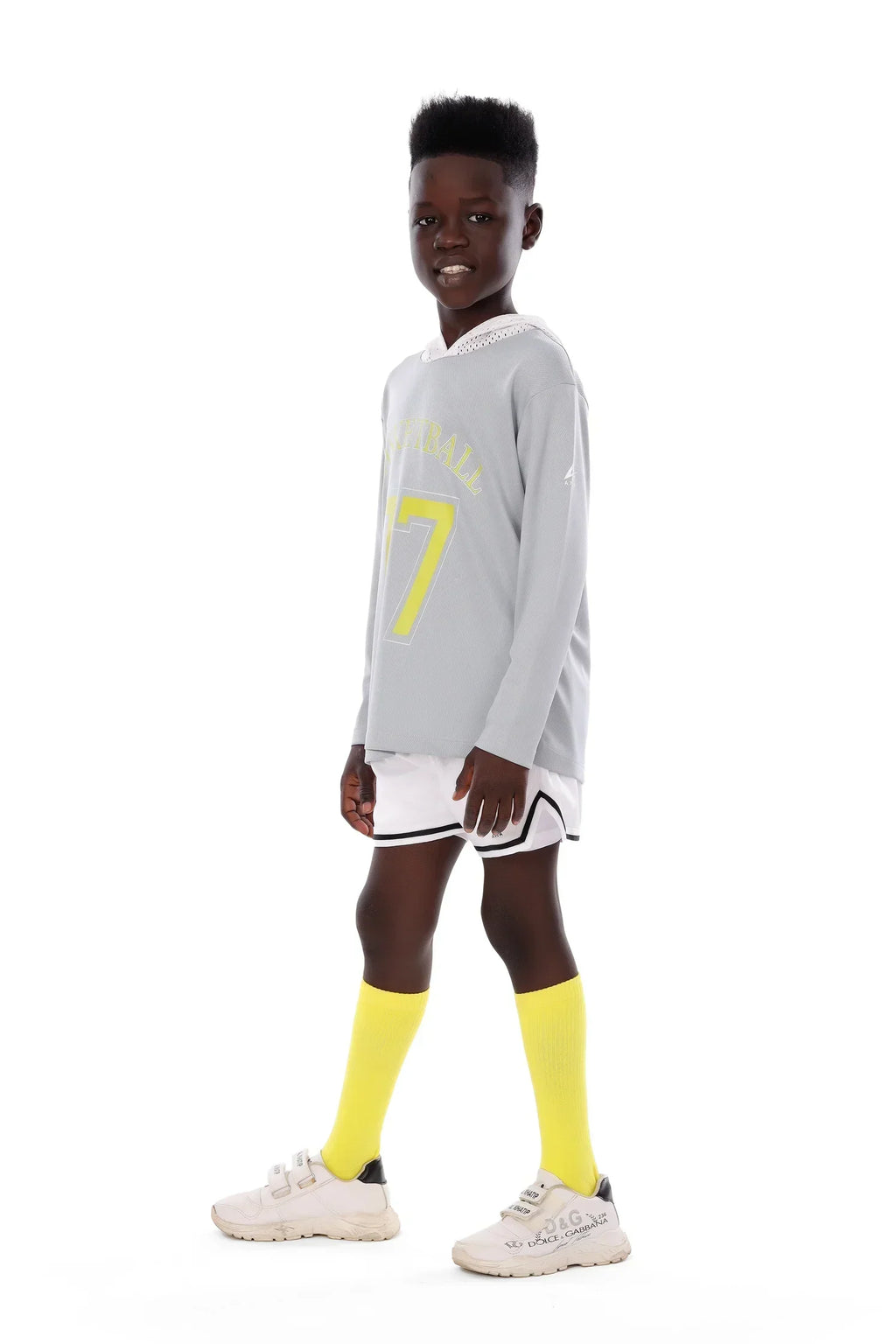 Boys Grey Basketball Long Sleeve Kids Jersey | ANJA Sportswear
