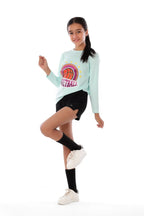 Girls Light Blue Basketball  Long Sleeve T-Shirt | ANJA Sportswear