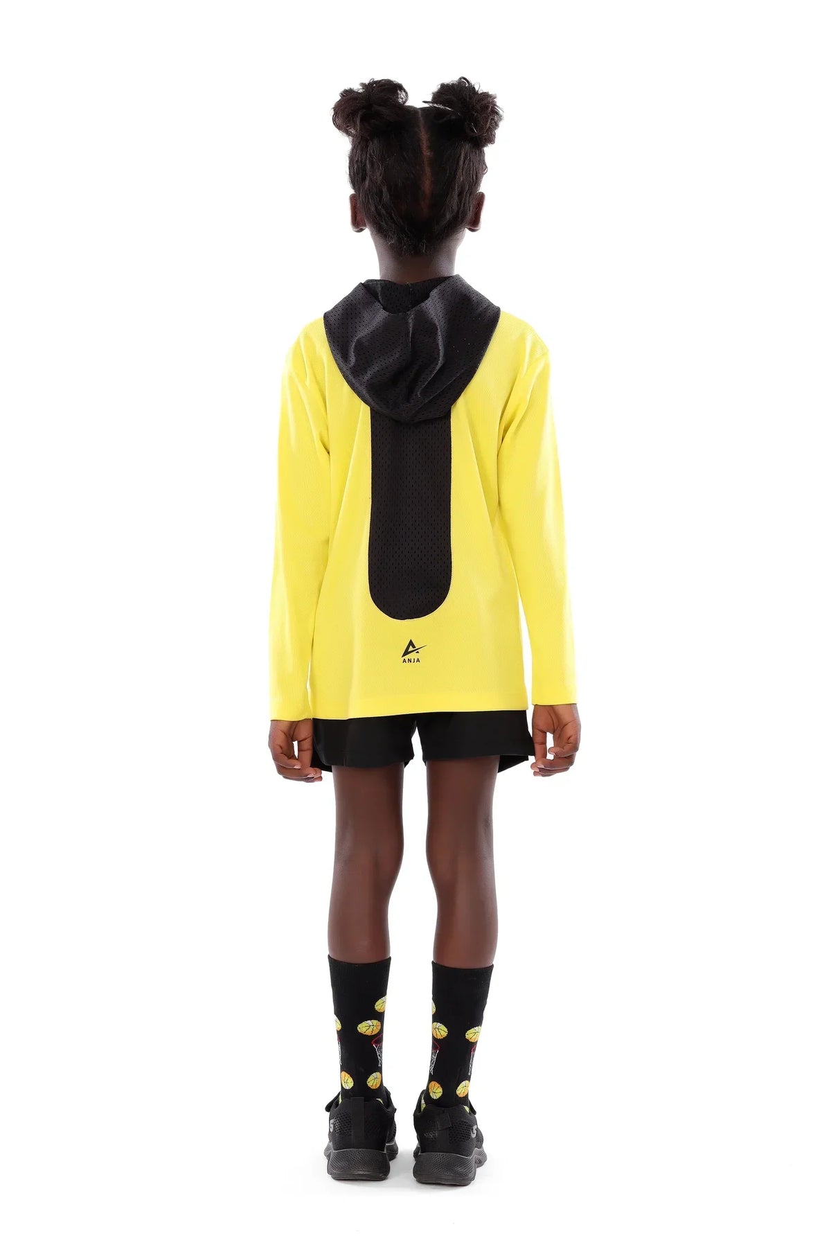 Girls Yellow Basketball  Long Sleeve T-Shirt | ANJA Sportswear