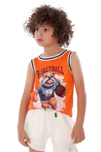 Boys Bulldog Basketball Sleeveless T-Shirt â€“ Sporty Graphic Top | ANJA Sportswear