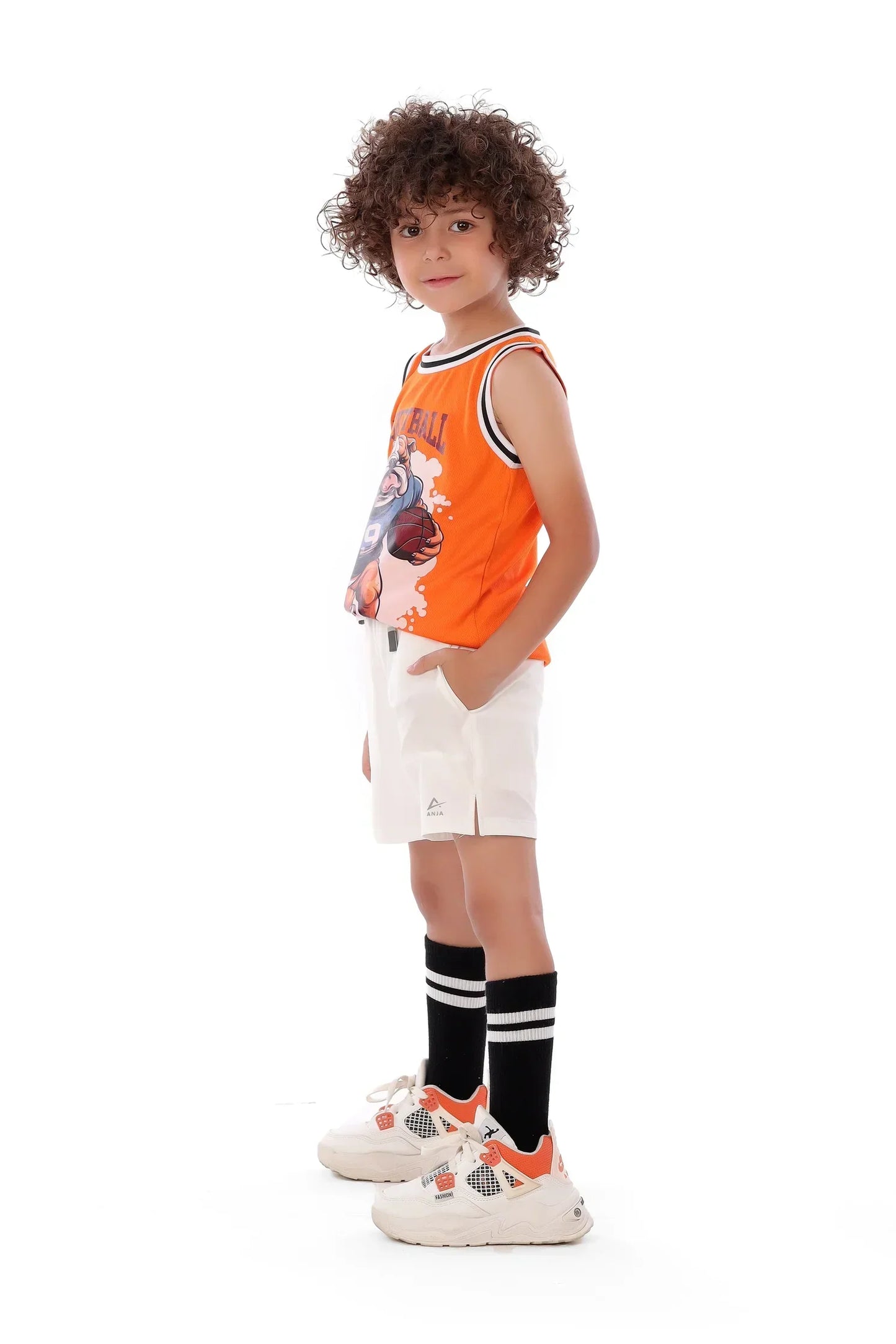 Boys Bulldog Basketball Sleeveless T-Shirt – Sporty Graphic Top