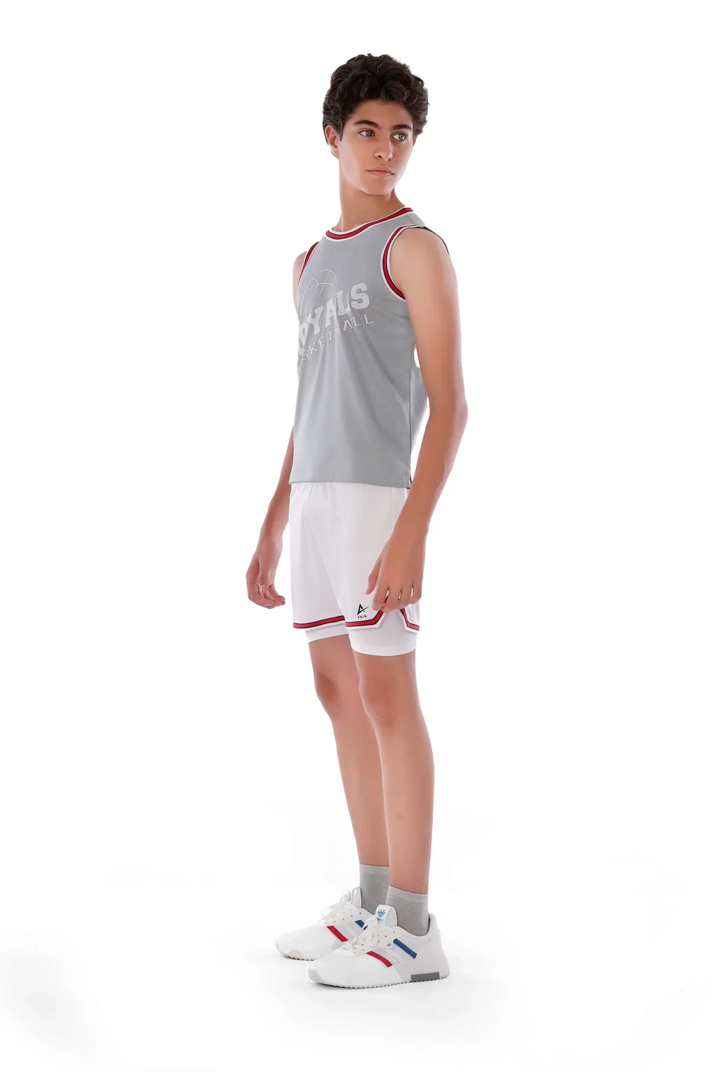 Boys Grey Basketball Sleeveless T-Shirt â€“ Sporty Athletic Top | ANJA Sportswear