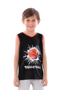Boys Black Splash Basketball Sleeveless T-Shirt | ANJA Sportswear