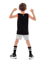 Boys Black Splash Basketball Sleeveless T-Shirt | ANJA Sportswear