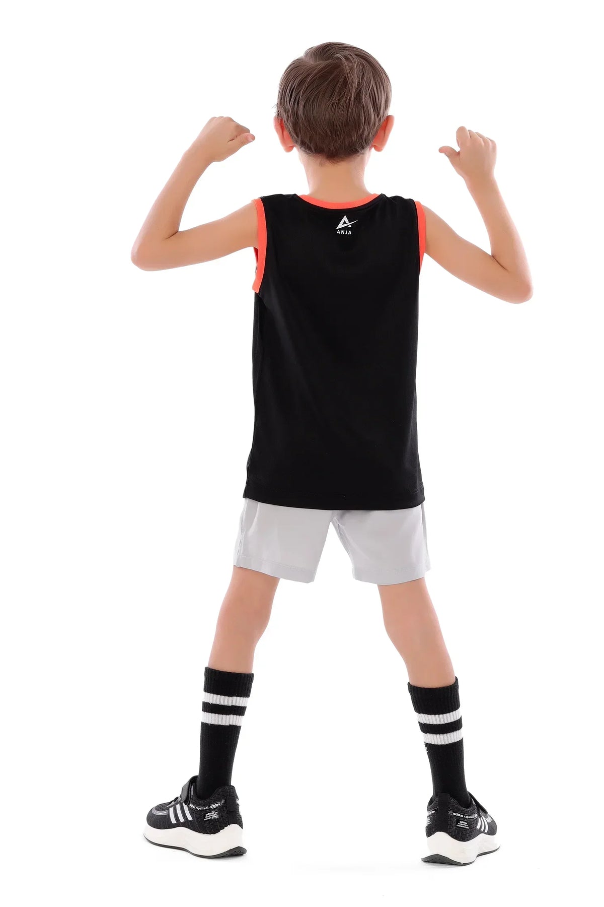 Boys Black Splash Basketball Sleeveless T-Shirt | ANJA Sportswear