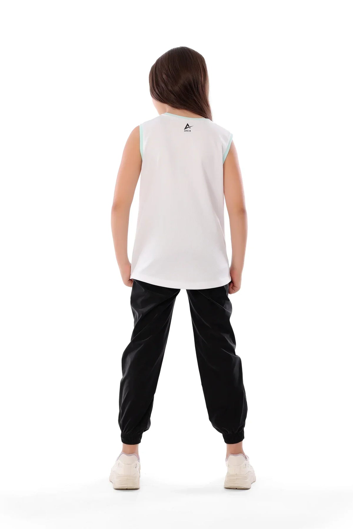 Girls White Splash Basketball Graphic Tank â€“ Sporty Sleeveless T-Shirt | ANJA Sportswear