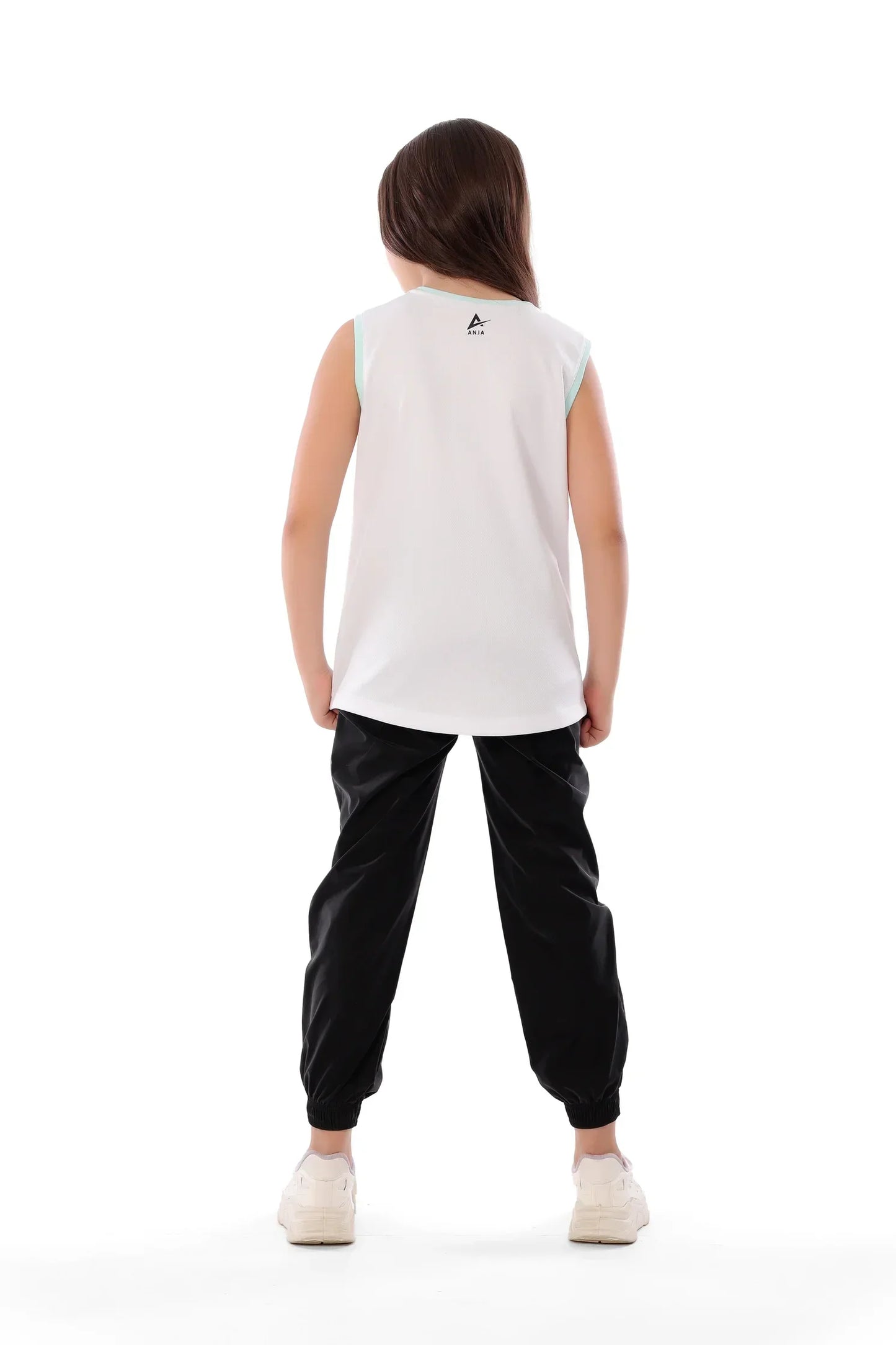 Girls White Splash Basketball Graphic Tank – Sporty Sleeveless T-Shirt