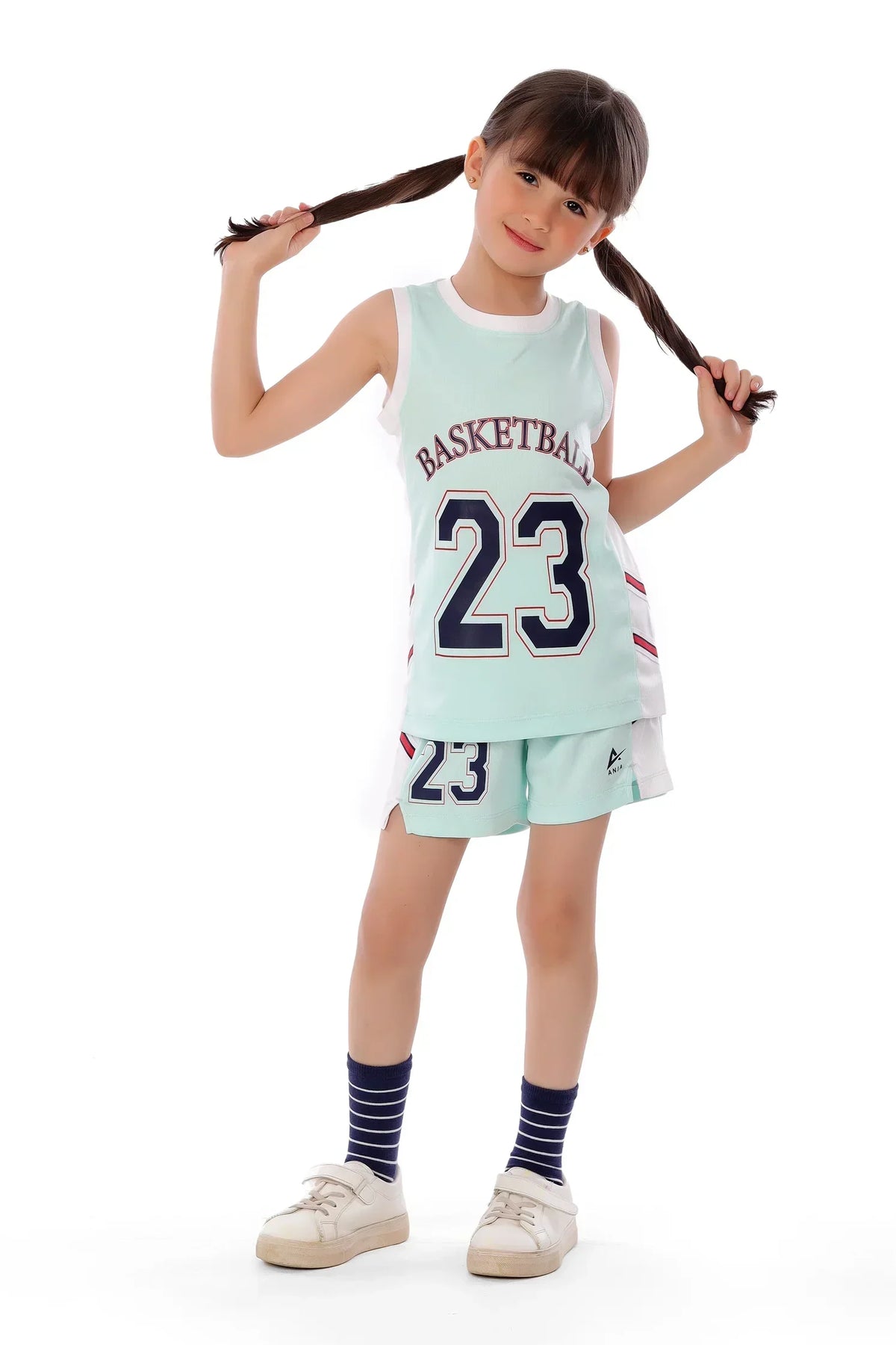 Girls Basketball Kit â€“ Sporty Sleeveless Jersey and Shorts Set | ANJA Sportswear