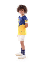 Boys Blue & Yellow T-Shirt â€“ Sporty Graphic Top | ANJA Sportswear