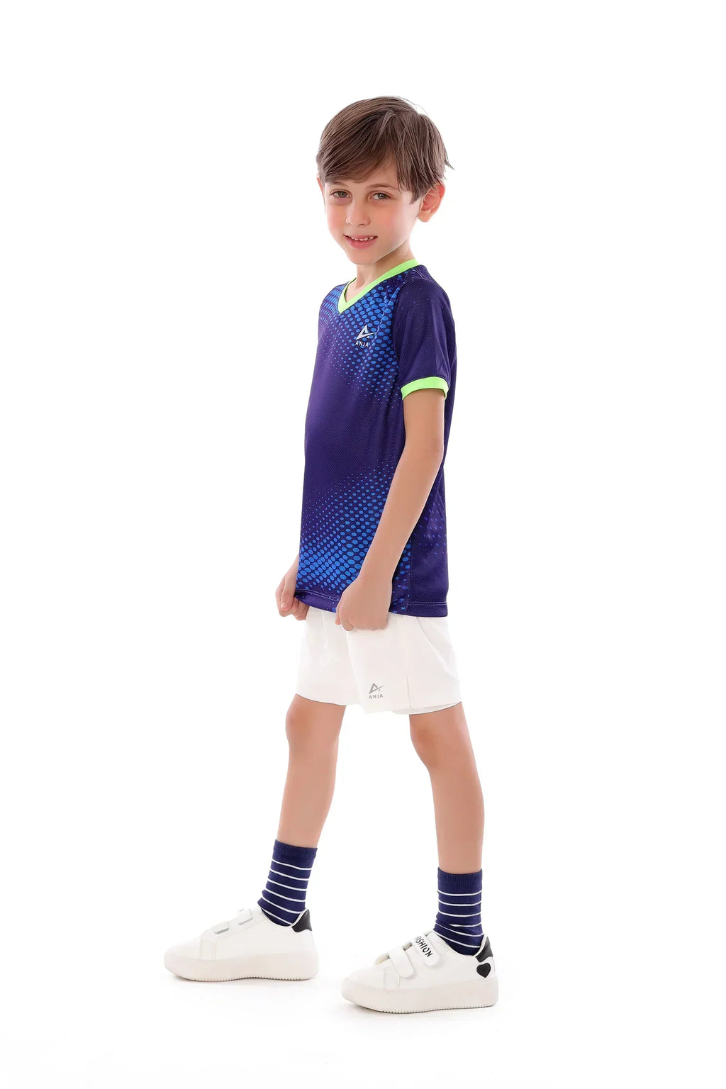 Boys Blue Hex Fade T-Shirt â€“ Sporty Athletic Top | ANJA Sportswear