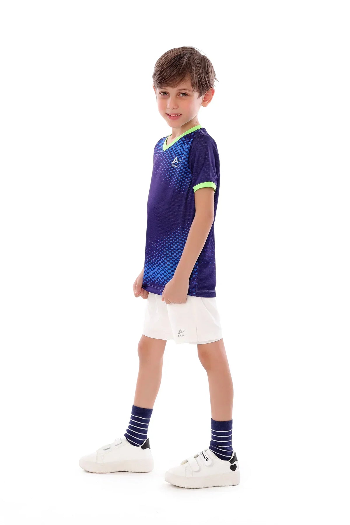 Boys Blue Hex Fade T-Shirt â€“ Sporty Athletic Top | ANJA Sportswear