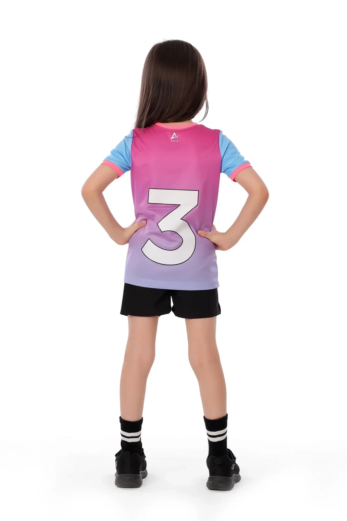Girls Pink & Blue Ombre  T-Shirt â€“ Sporty Athletic Top | ANJA Sportswear