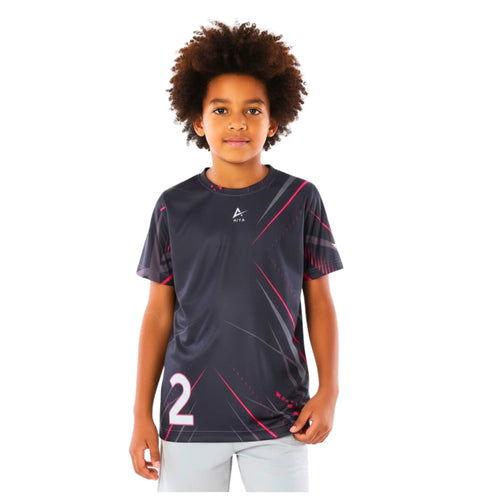 Boys Black & Red Streak  T-Shirt â€“ Sporty Graphic Top | ANJA Sportswear