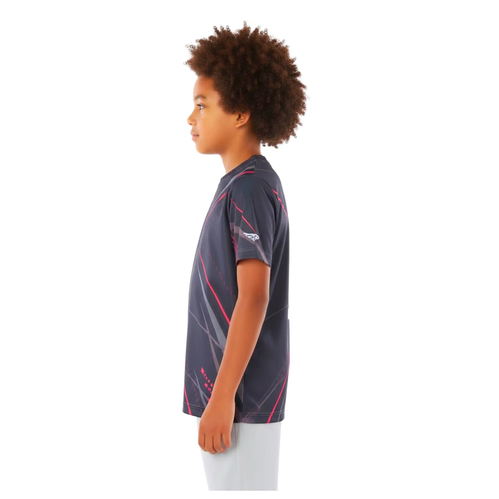 Boys Black & Red Streak  T-Shirt â€“ Sporty Graphic Top | ANJA Sportswear