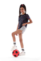 Girls Black & Red Streak  T-Shirt â€“ Sporty Graphic Top | ANJA Sportswear