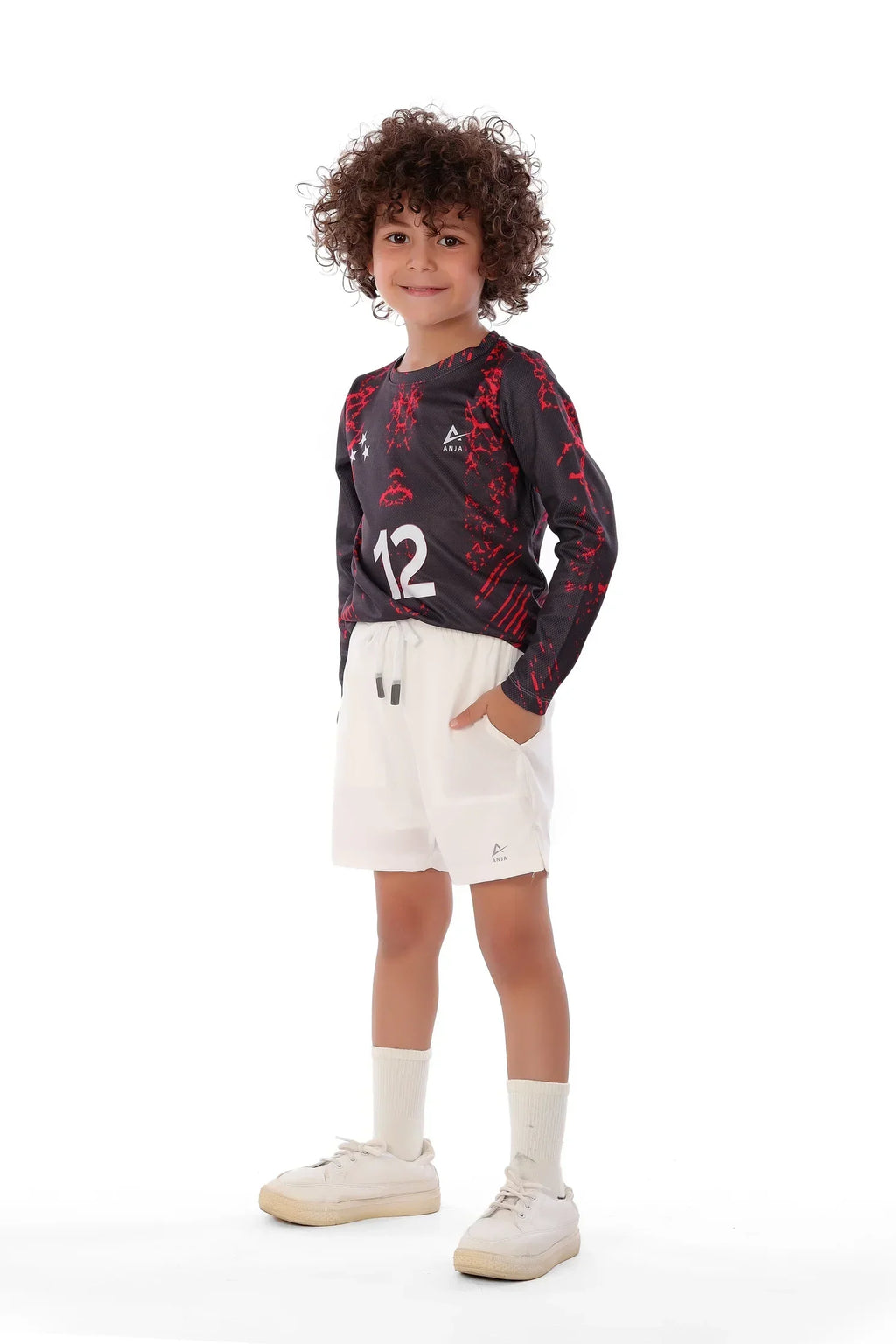 Boys Black & Red Jersey â€“ Long Sleeve T-Shirt | ANJA Sportswear