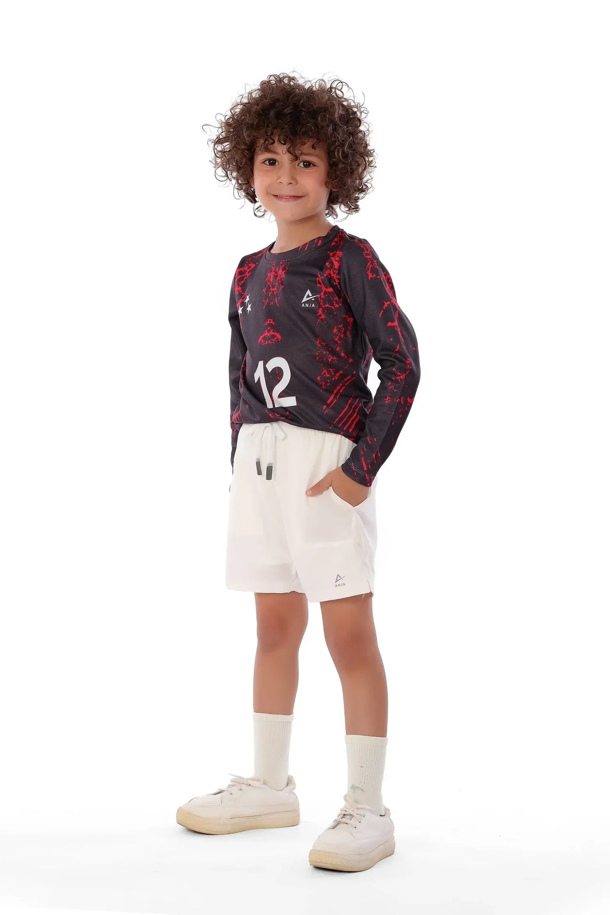 Boys Black & Red Jersey â€“ Long Sleeve T-Shirt | ANJA Sportswear