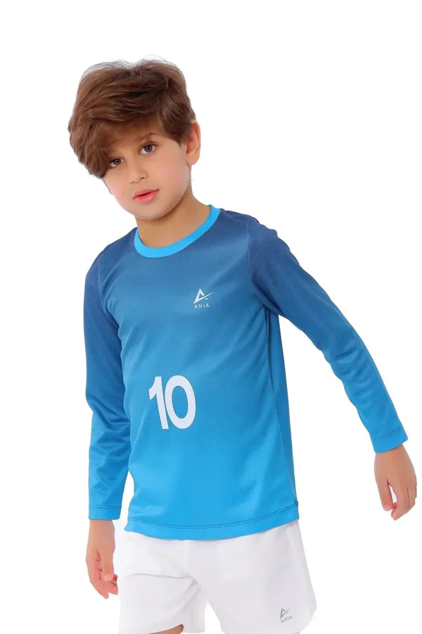 Boys Blue Long Sleeve Jersey – Sporty Athletic T-Shirt
