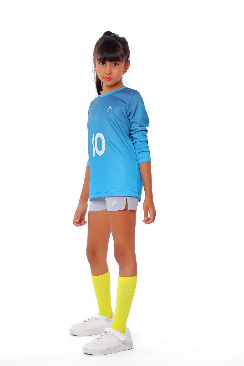 Girls Blue Long Sleeve Jersey â€“ Sporty Athletic T-Shirt | ANJA Sportswear