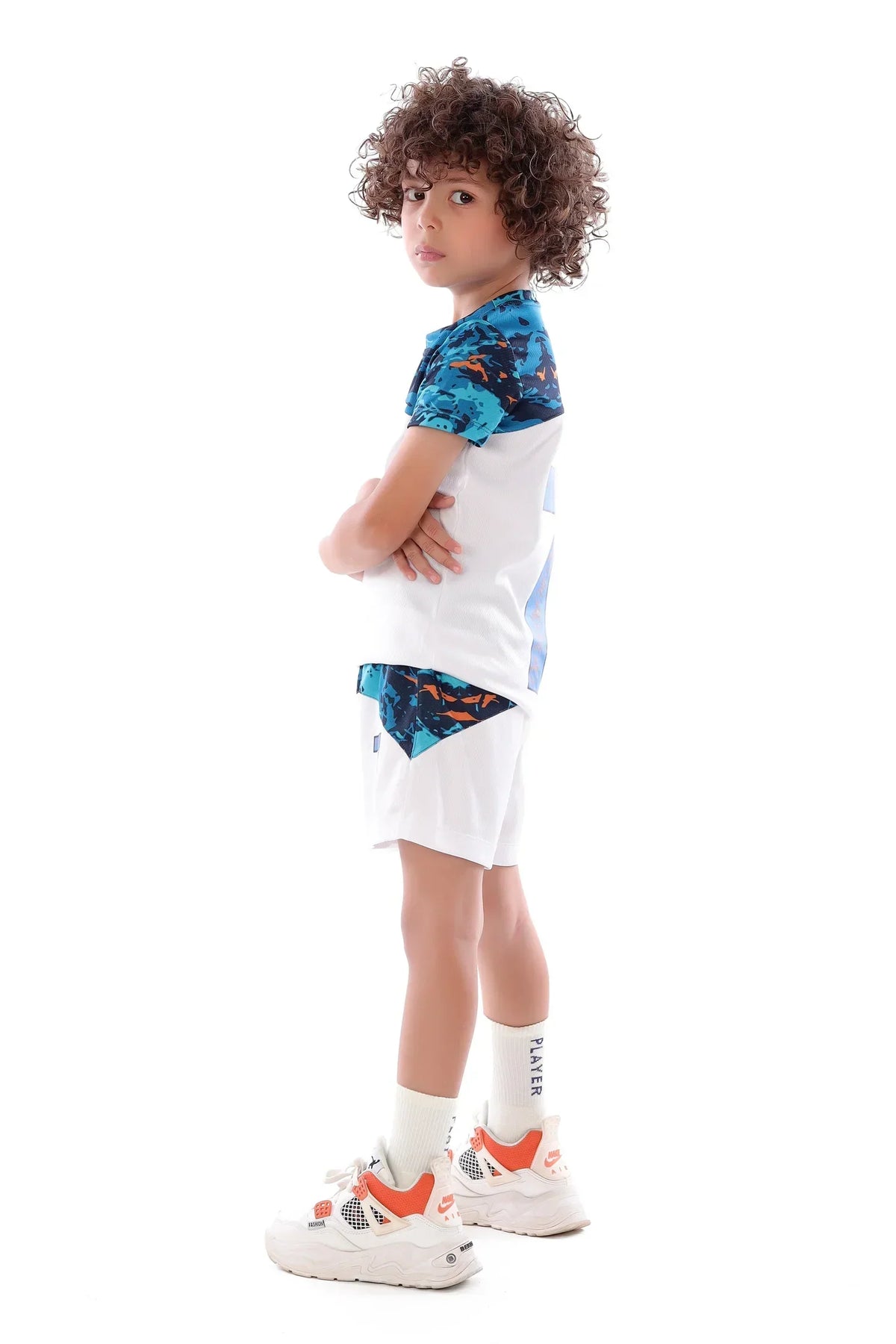 Boys Pattern Sports Kit â€“ Athletic T-Shirt and Shorts Set | ANJA Sportswear