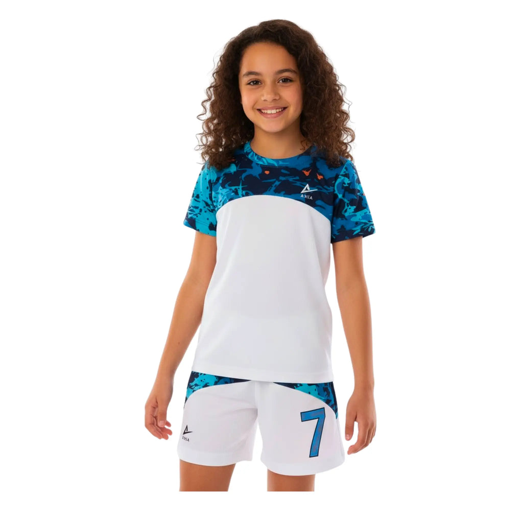 Girls Pattern Sports Kit â€“ Athletic T-Shirt and Shorts Set | ANJA Sportswear