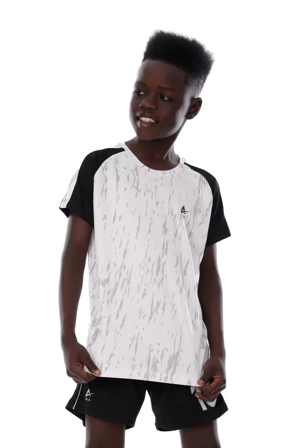 Boys Black & White Athletic Kit â€“ Sporty T-Shirt and Shorts Set | ANJA Sportswear