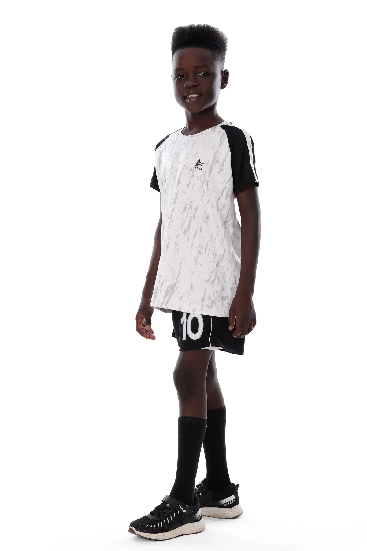 Boys Black & White Athletic Kit â€“ Sporty T-Shirt and Shorts Set | ANJA Sportswear