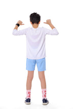 Boys White Splash HandBall T-Shirt â€“ Sporty Long Sleeve Top | ANJA Sportswear