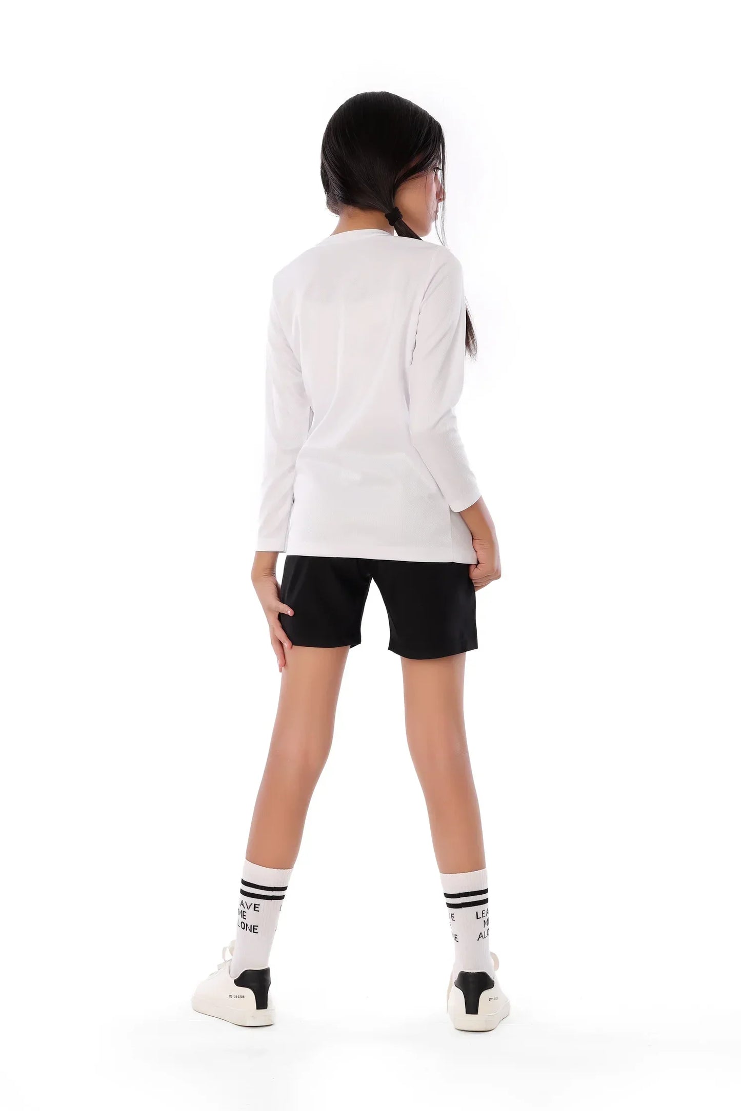 Girls White Splash HandBall T-Shirt â€“ Sporty Long Sleeve Top | ANJA Sportswear