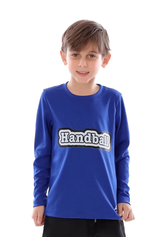 Boys Blue Handball T-Shirt – Sporty Athletic Top