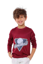 Boys  burgundy Handball Long Sleeve T-Shirt â€“ Sporty Athletic Top | ANJA Sportswear