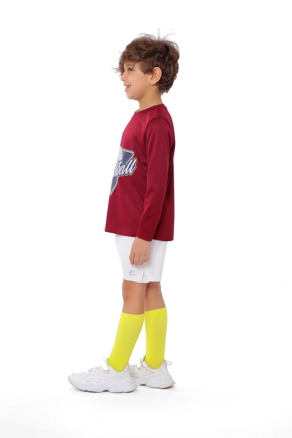 Boys  burgundy Handball Long Sleeve T-Shirt â€“ Sporty Athletic Top | ANJA Sportswear