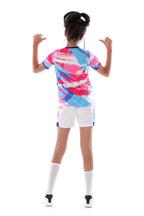 Girls Pink & Blue Graphic Sports Kit â€“ Athletic T-Shirt and Shorts Set | ANJA Sportswear