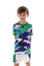 Boys Green & Blue Graphic  Sports Kit â€“  Athletic T-Shirt and Shorts Set | ANJA Sportswear