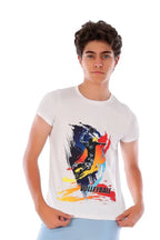 Boys White Action Volleyball Graphic T-Shirt â€“ Sporty Athletic Top | ANJA Sportswear