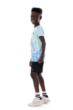 Boys Blue Print Performance T-Shirt â€“ Short sleeve Sporty Athletic Top | ANJA Sportswear