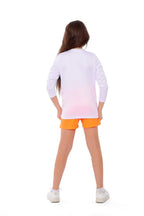 Girls White Volleyball Burst Graphic T-Shirt â€“ Sporty Long Sleeve Top | ANJA Sportswear