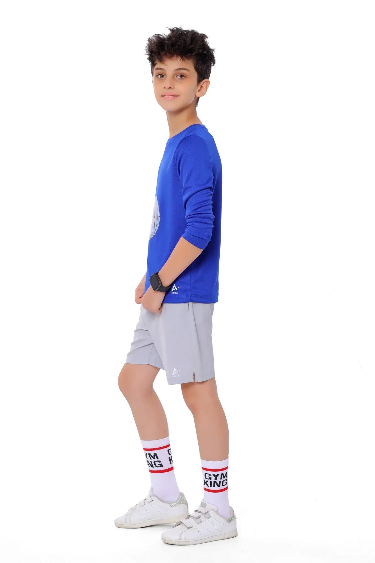 Boys Blue Volleyball Long Sleeve T-Shirt â€“ Sporty Athletic Top | ANJA Sportswear