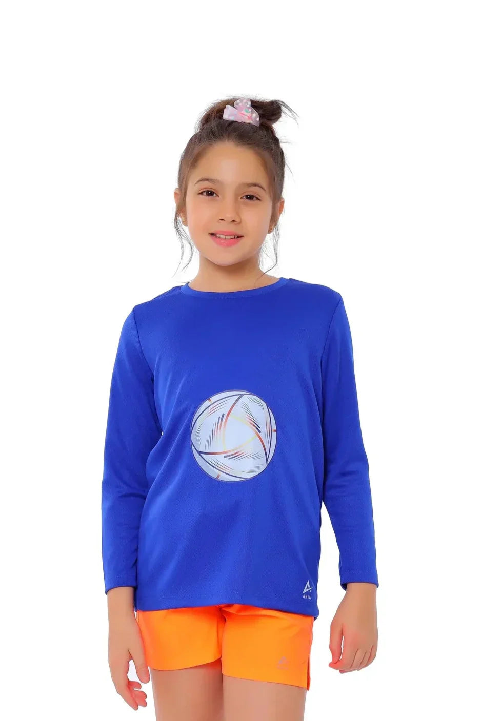 Girls Blue Volleyball Long Sleeve T-Shirt â€“ Sporty Athletic Top | ANJA Sportswear