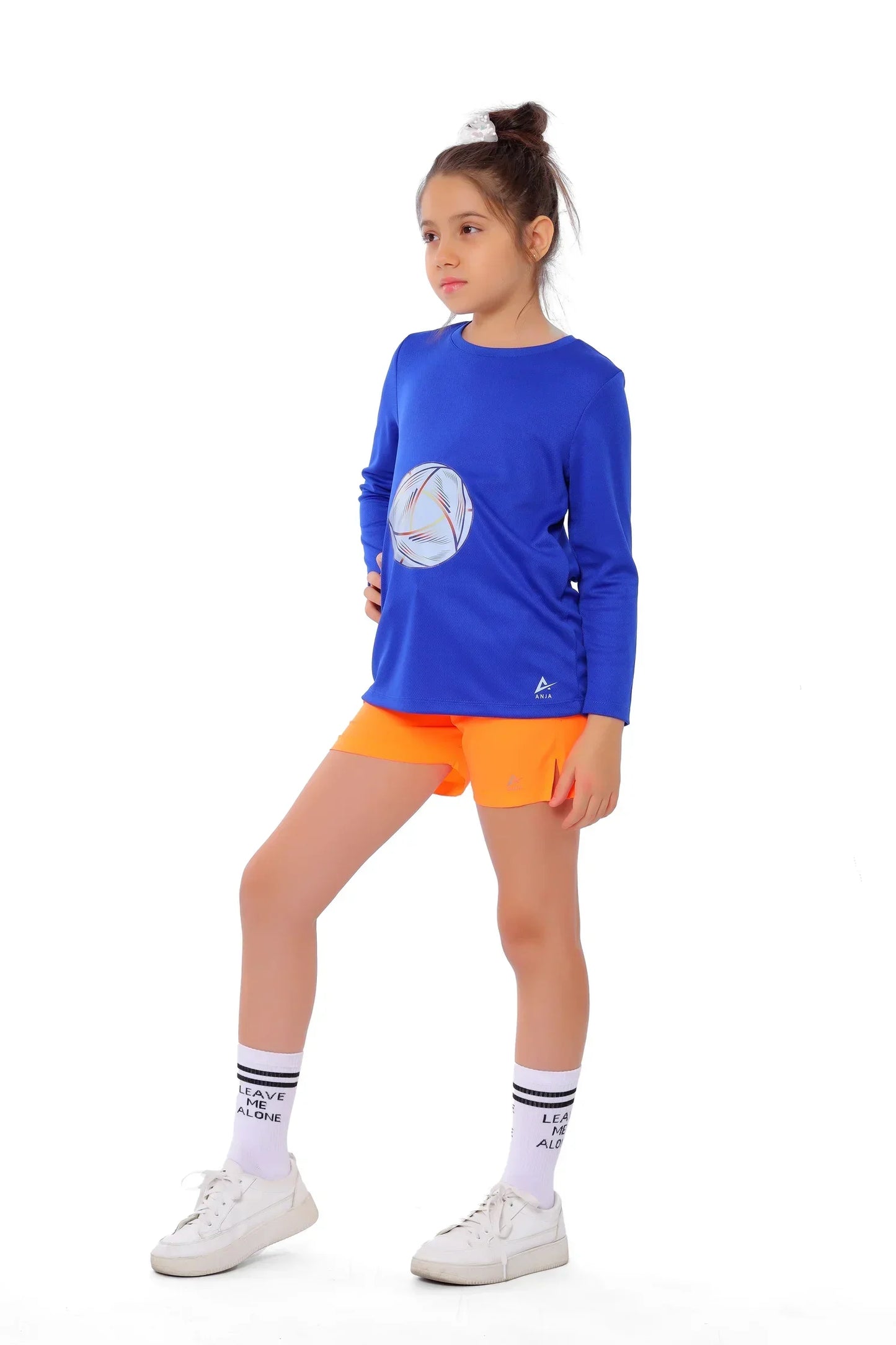 Girls Blue Volleyball Long Sleeve T-Shirt â€“ Sporty Athletic Top | ANJA Sportswear