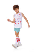 Boys White Paint Splash Tank Top â€“ Sporty Sleeveless T-Shirt | ANJA Sportswear