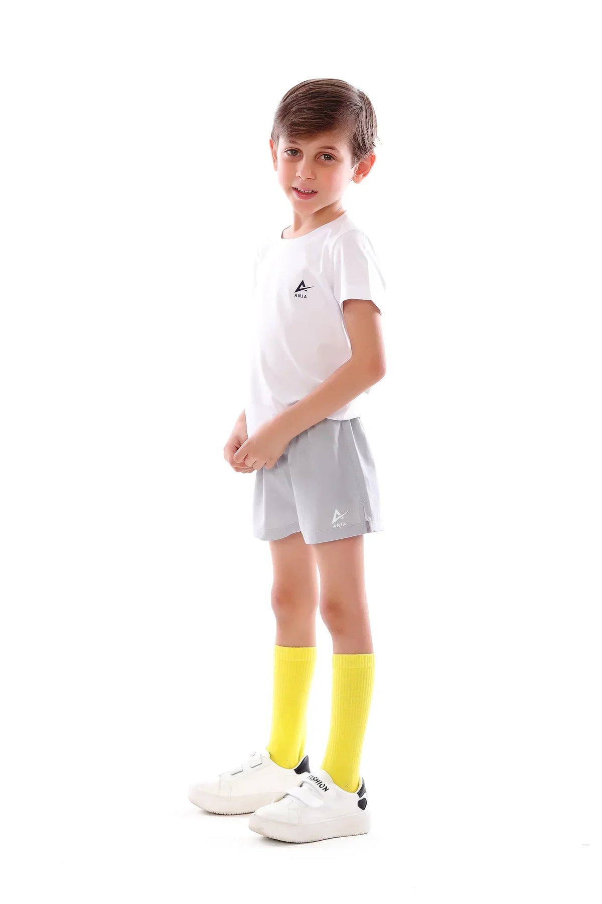 Boys White Classic Tennis T-Shirt â€“ Sporty Short Sleeve Top | ANJA Sportswear