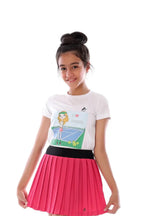 Girls White Graphic Tennis T-Shirt â€“ Athletic Top | ANJA Sportswear