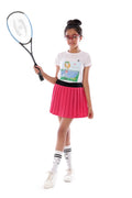 Girls White Graphic Tennis T-Shirt â€“ Athletic Top | ANJA Sportswear