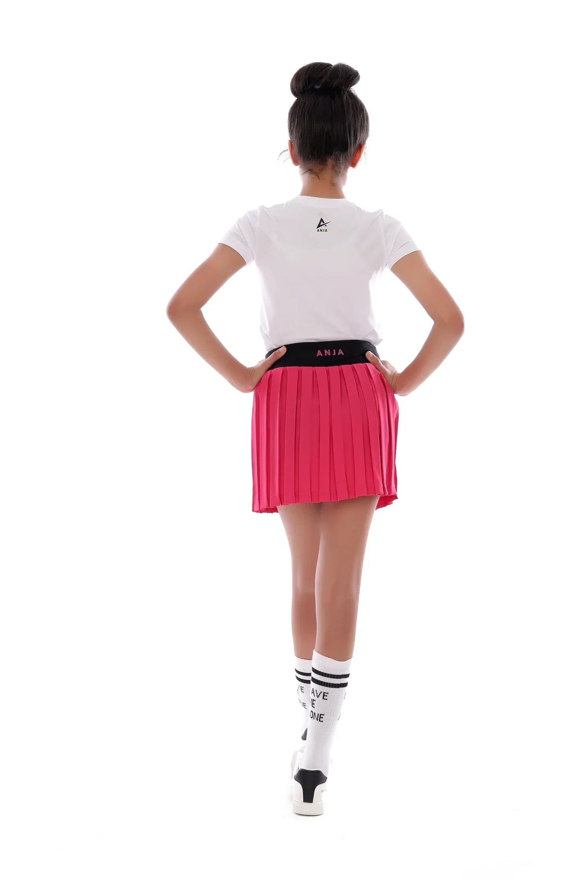 Girls White Graphic Tennis T-Shirt â€“ Athletic Top | ANJA Sportswear