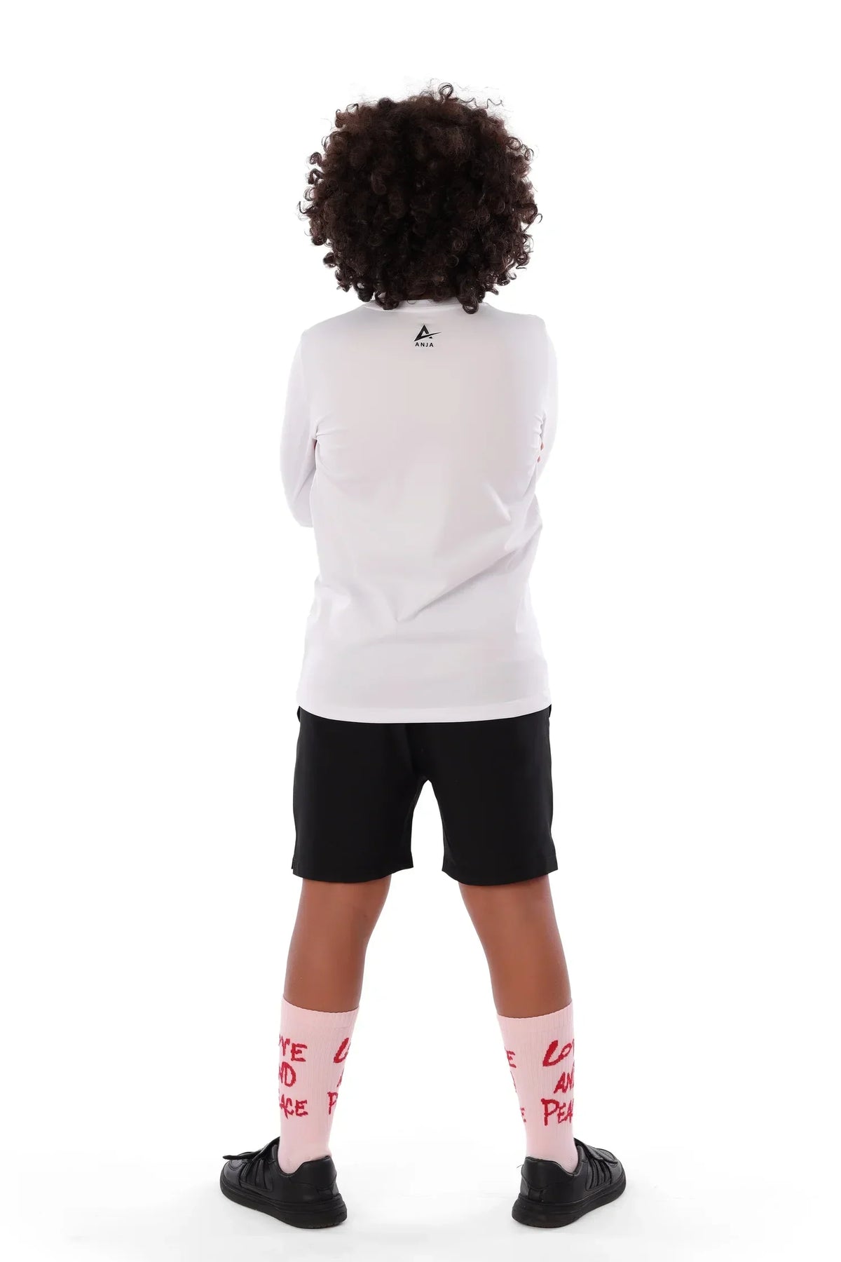 Boys White Neon Tennis Splash T-Shirt â€“ Sporty Long Sleeve Top for Kids | ANJA Sportswear