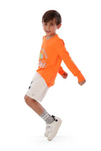 Boys Orange Champion Tennis Long Sleeve T-Shirt â€“ Sporty Graphic Top | ANJA Sportswear