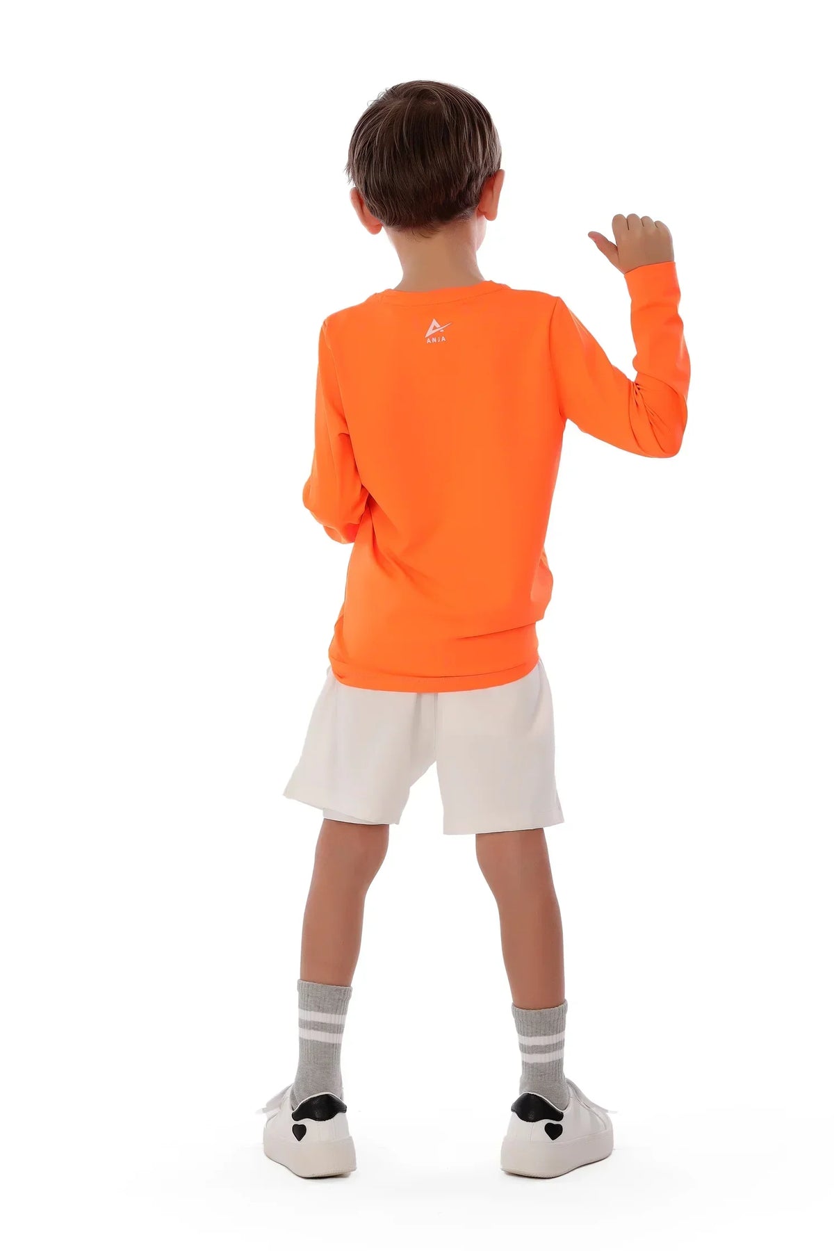 Boys Orange Champion Tennis Long Sleeve T-Shirt â€“ Sporty Graphic Top | ANJA Sportswear