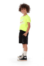 Boys Neon Yellow Squash Racket Splash T-Shirt â€“ Sporty Graphic Top | ANJA Sportswear